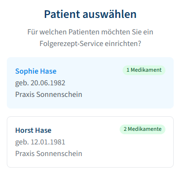 Patient auswählen