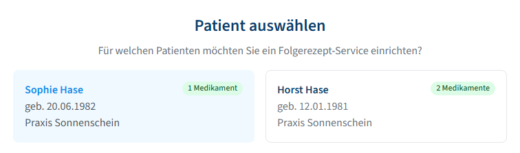 Patient auswählen