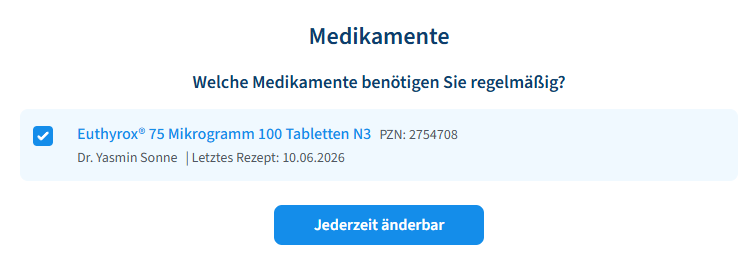 Medikamente auswählen